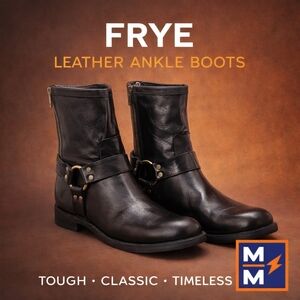 FRYE AND CO. Woman's Black Leather Ankle Boots. Size 9.5B. Like New.